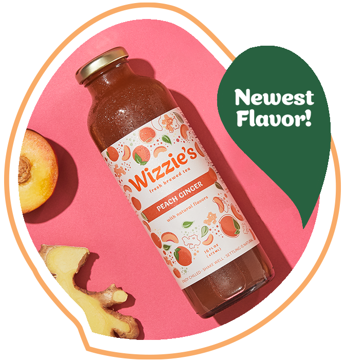Wizzie's Peach Ginger Iced Tea
